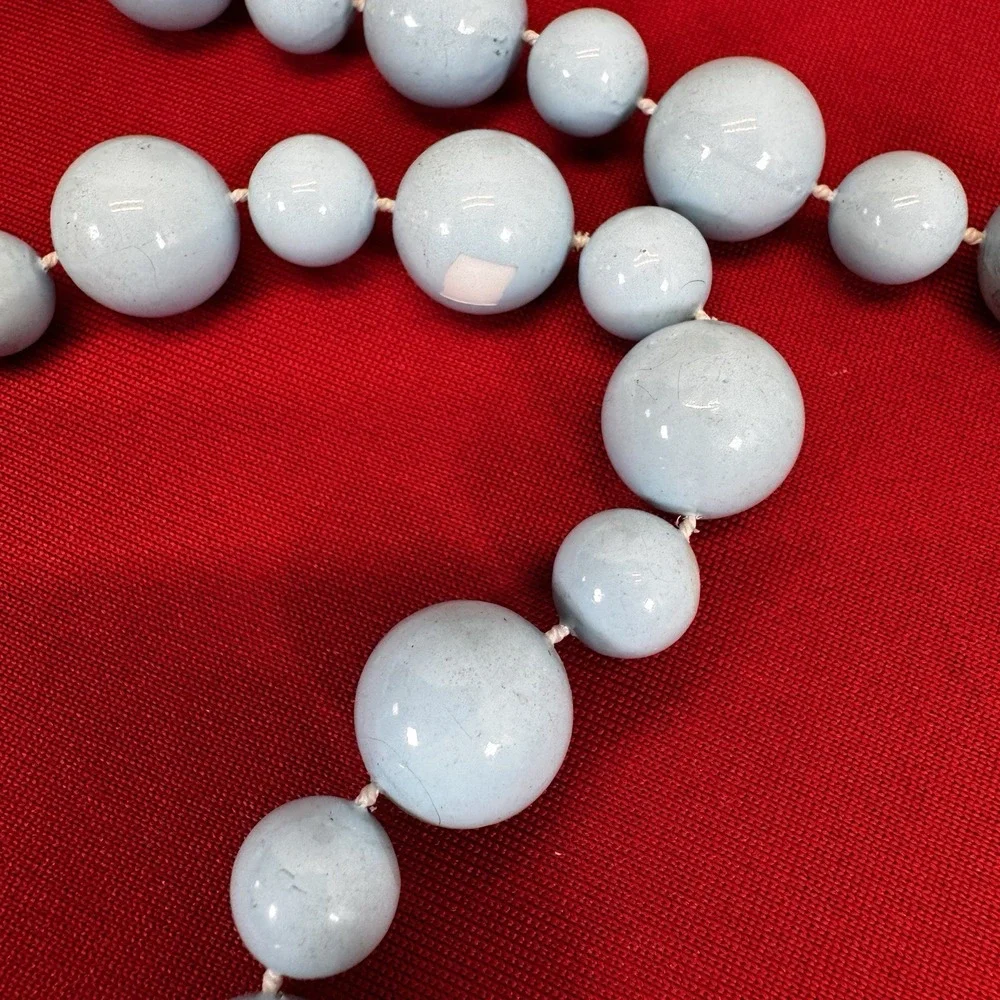 Vintage Light‎ Blue Medium & Large Bead Necklace